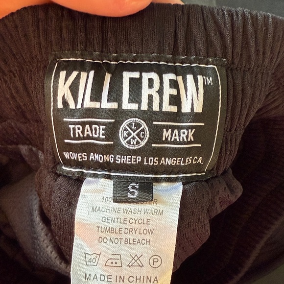 Kill Crew Women's Black Shorts with Aqua Flame and Pink Accent - Picture 4 of 5